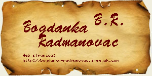 Bogdanka Radmanovac vizit kartica